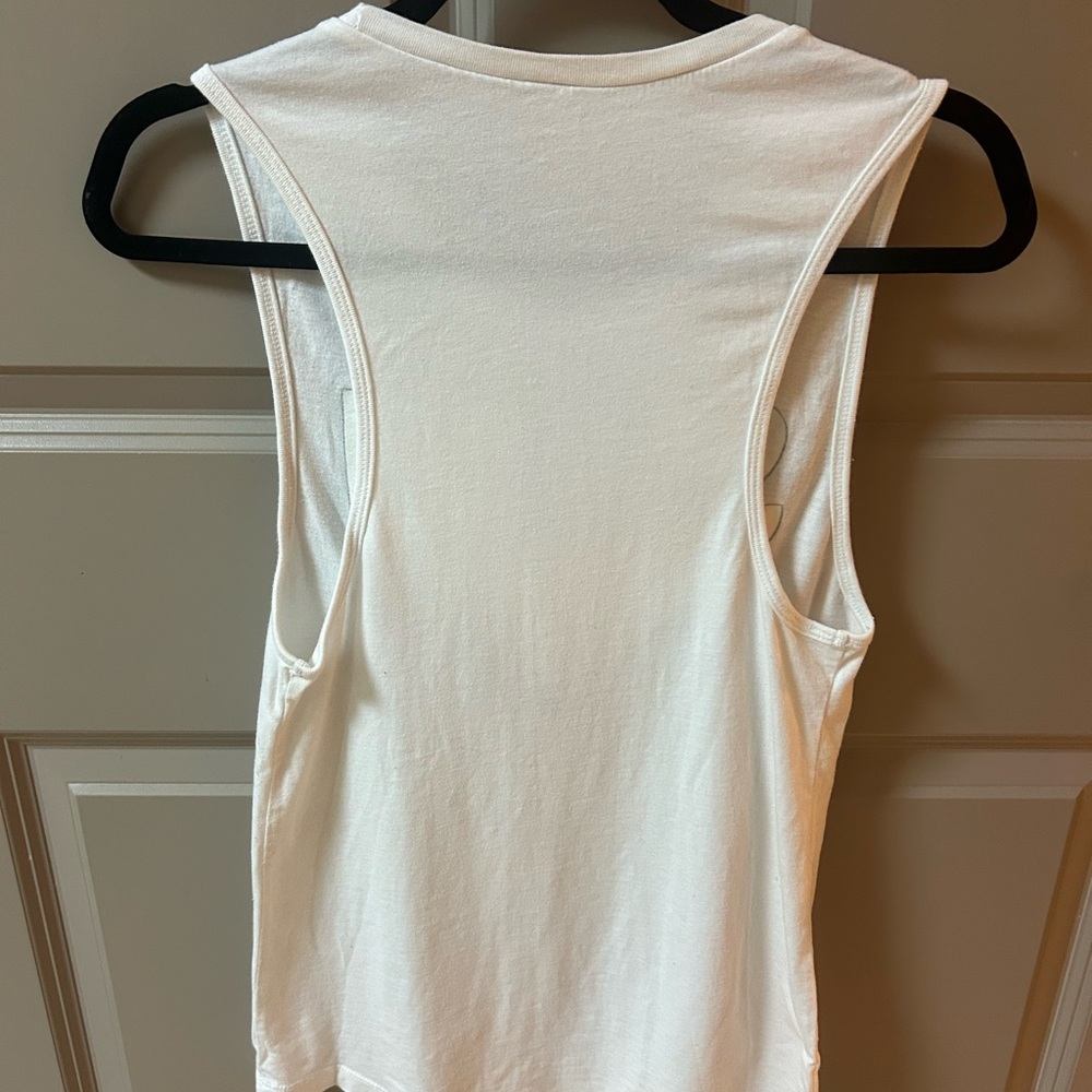 White Sleeveless Tank with SSDGM Graphic - Picture 3 of 6